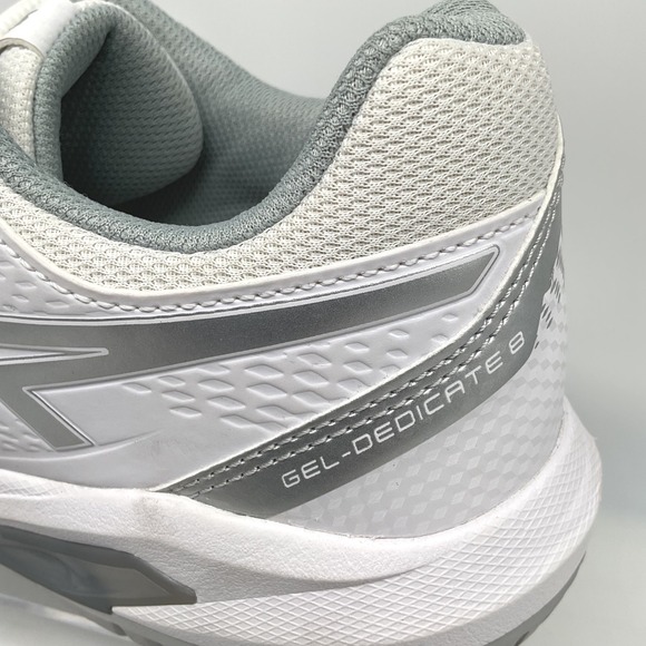ASICS Gel Dedicate 8 Women's White Silver Tennis Shoes Size 9 NEW‎ - Picture 5 of 11